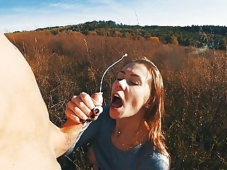 OUTDOOR FUCK AND CUMSHOT Unaffected by MOUTH